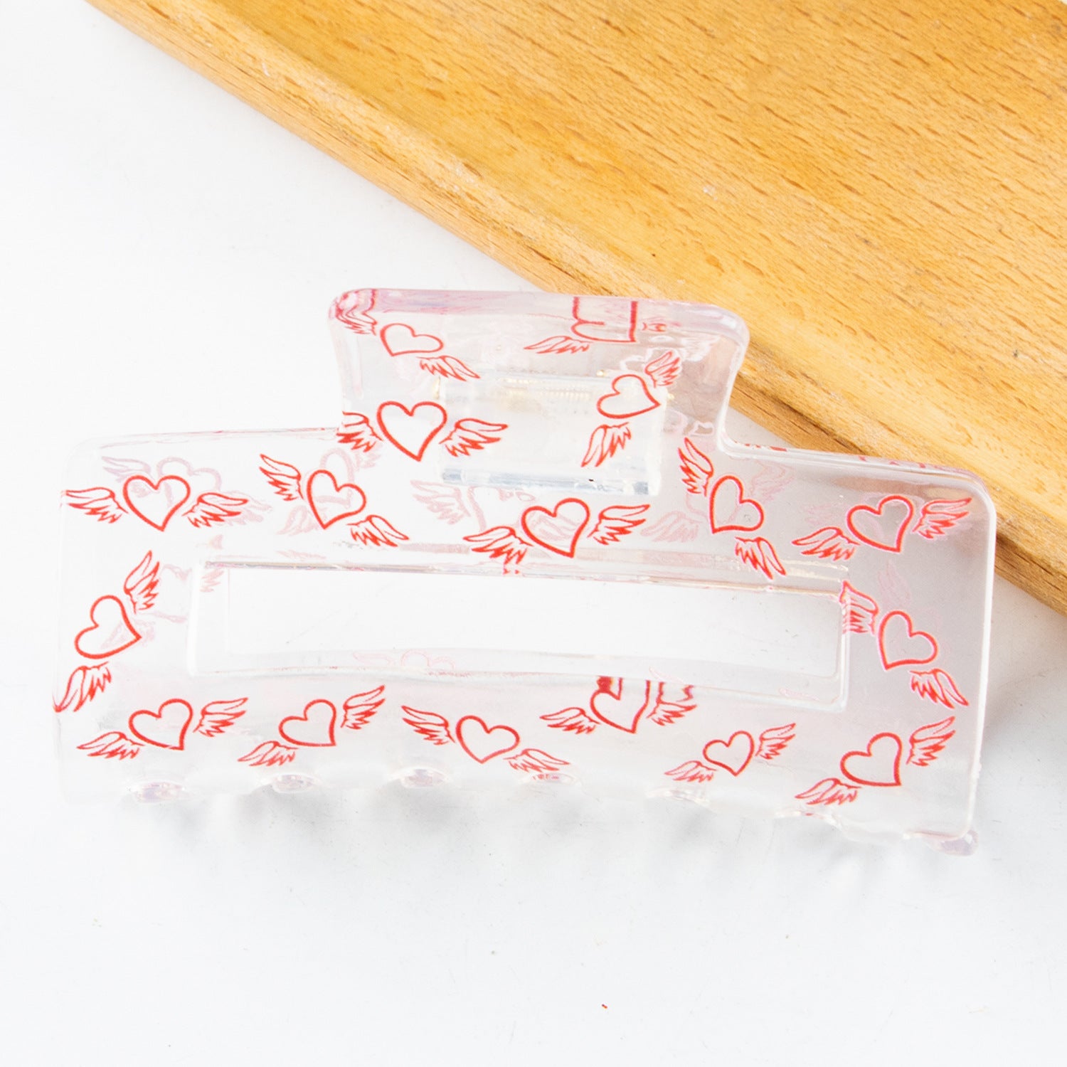 Wholesale PVC 8 Cm Valentine's Day Hair Clips